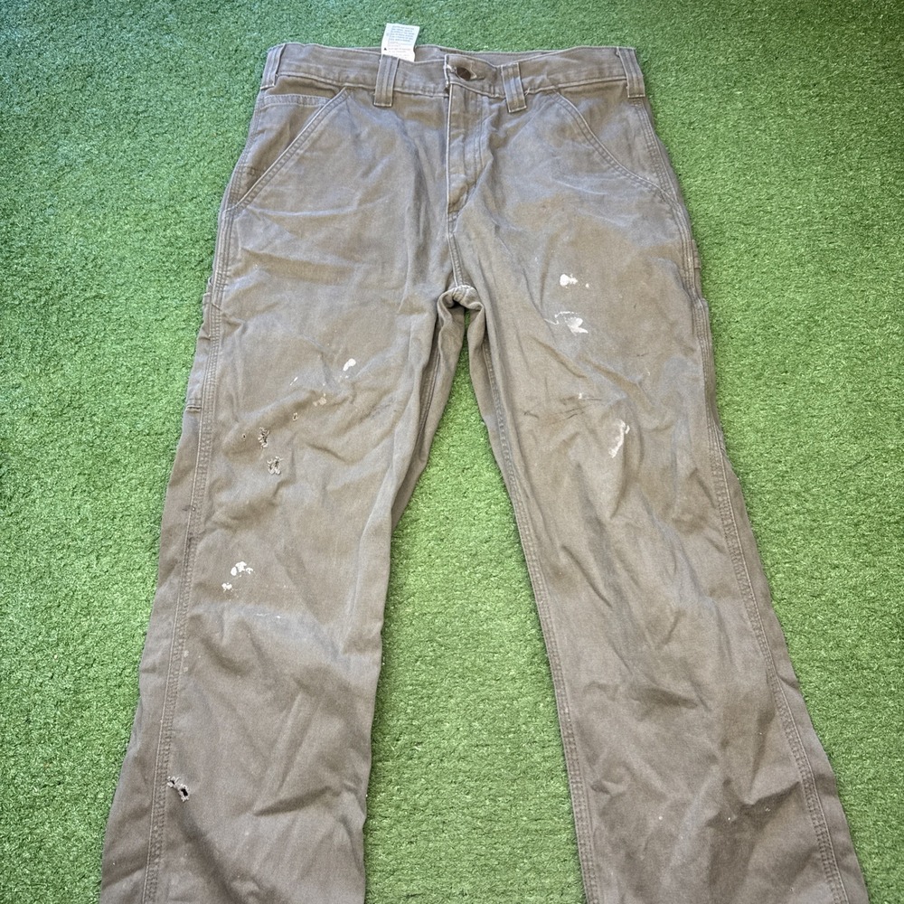 Carhartt B342 Cargo Work Pants Men's 32x30 Olive 100% Cotton Relaxed Fit‎